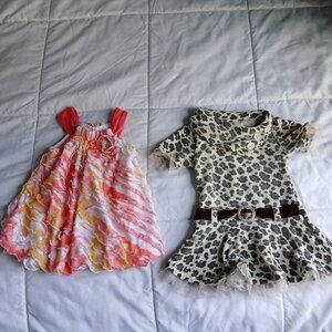 Little Lass girl dresses lot of 2 size 12Months